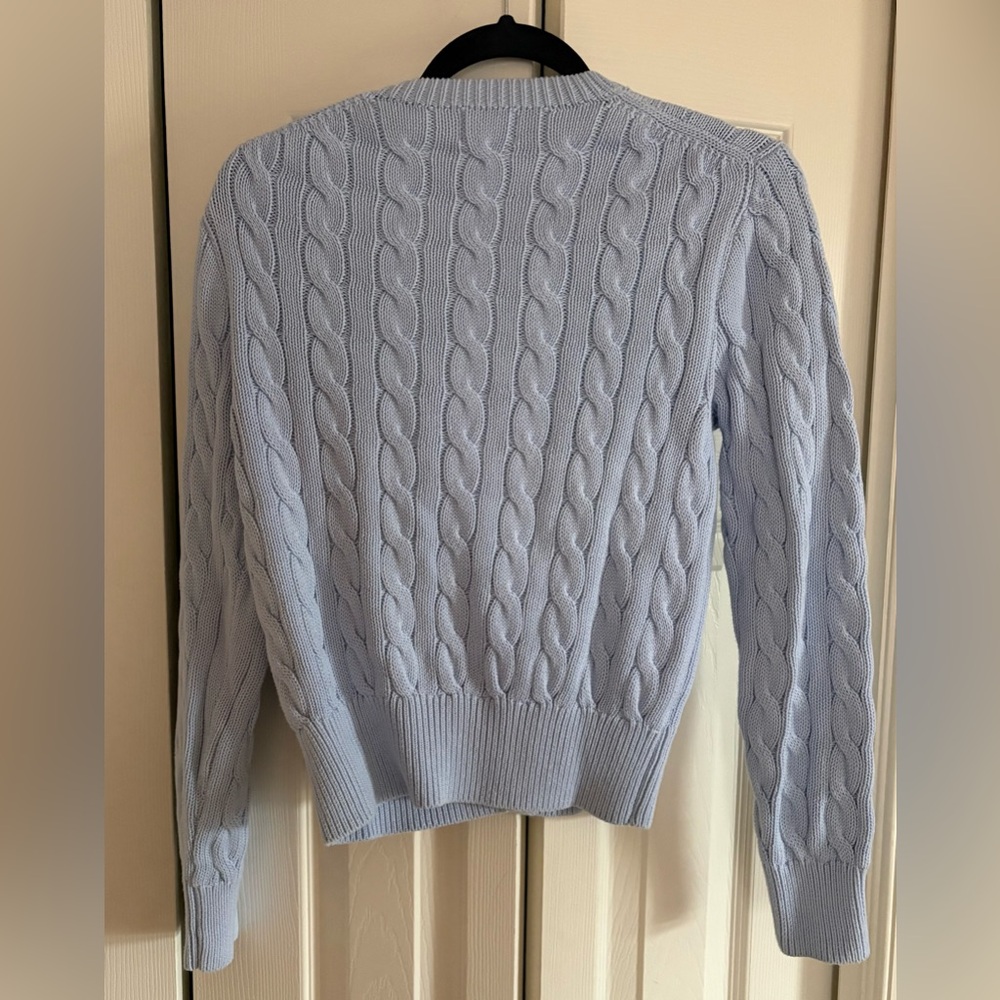 Polo Ralph Lauren Light Blue Cable Knit Cardigan - Picture 2 of 6